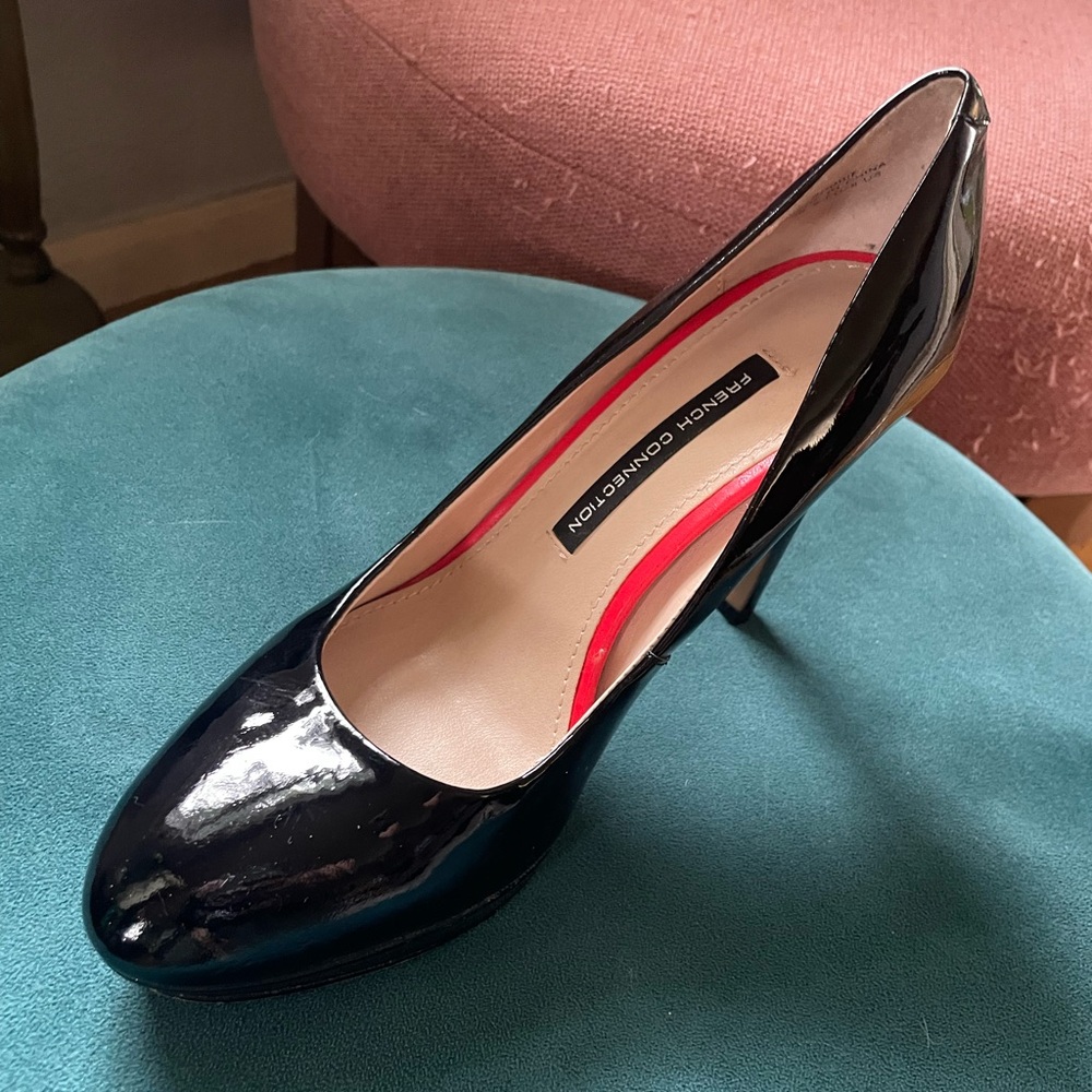 French Connection Glossy Black Heels